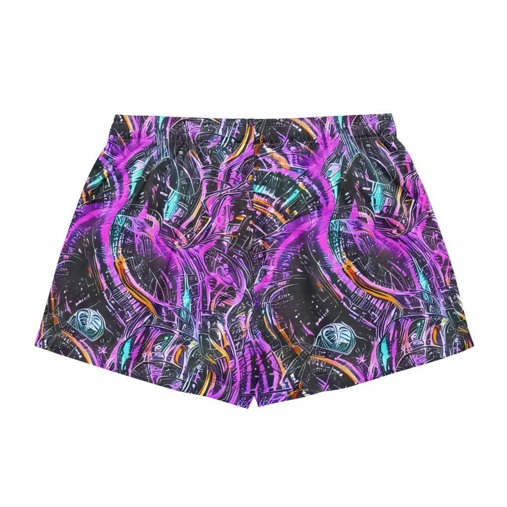 Prismatic Machine on Women's Pajama Shorts — Back