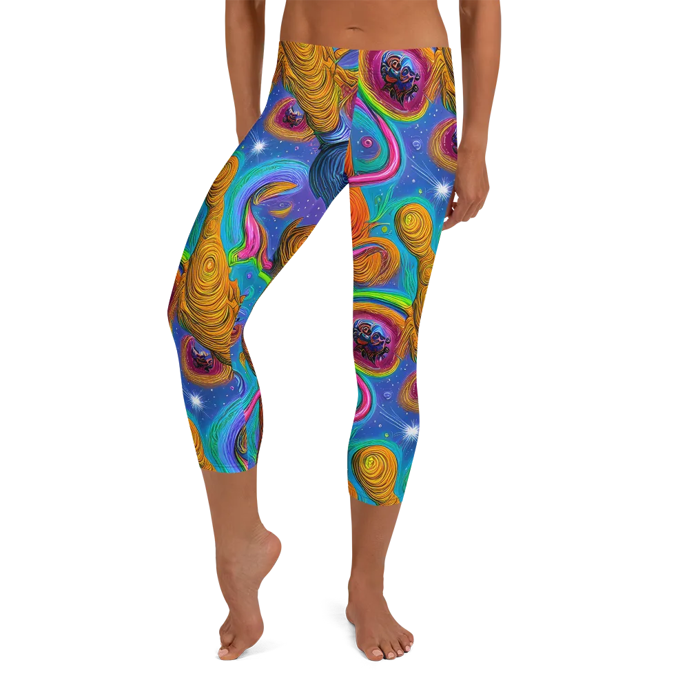 Turbulent Aura on Capri Leggings — Front