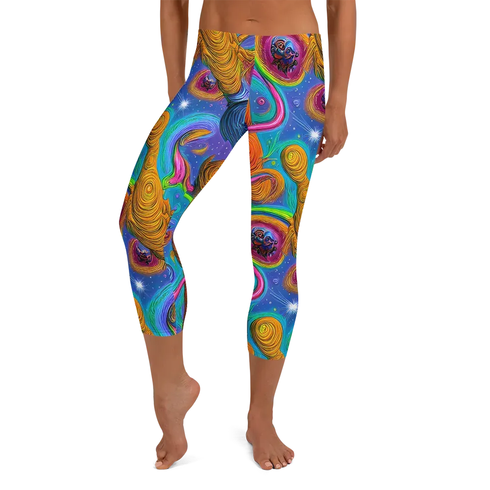 Turbulent Aura on Capri Leggings — Front