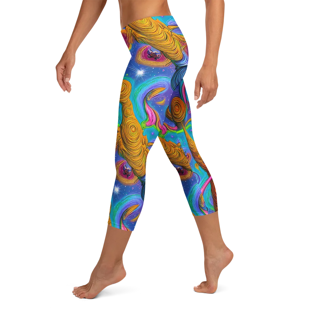 Turbulent Aura on Capri Leggings — Left