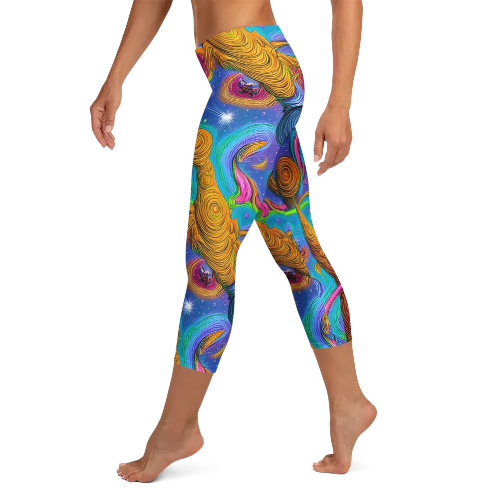 Turbulent Aura on Capri Leggings — Left
