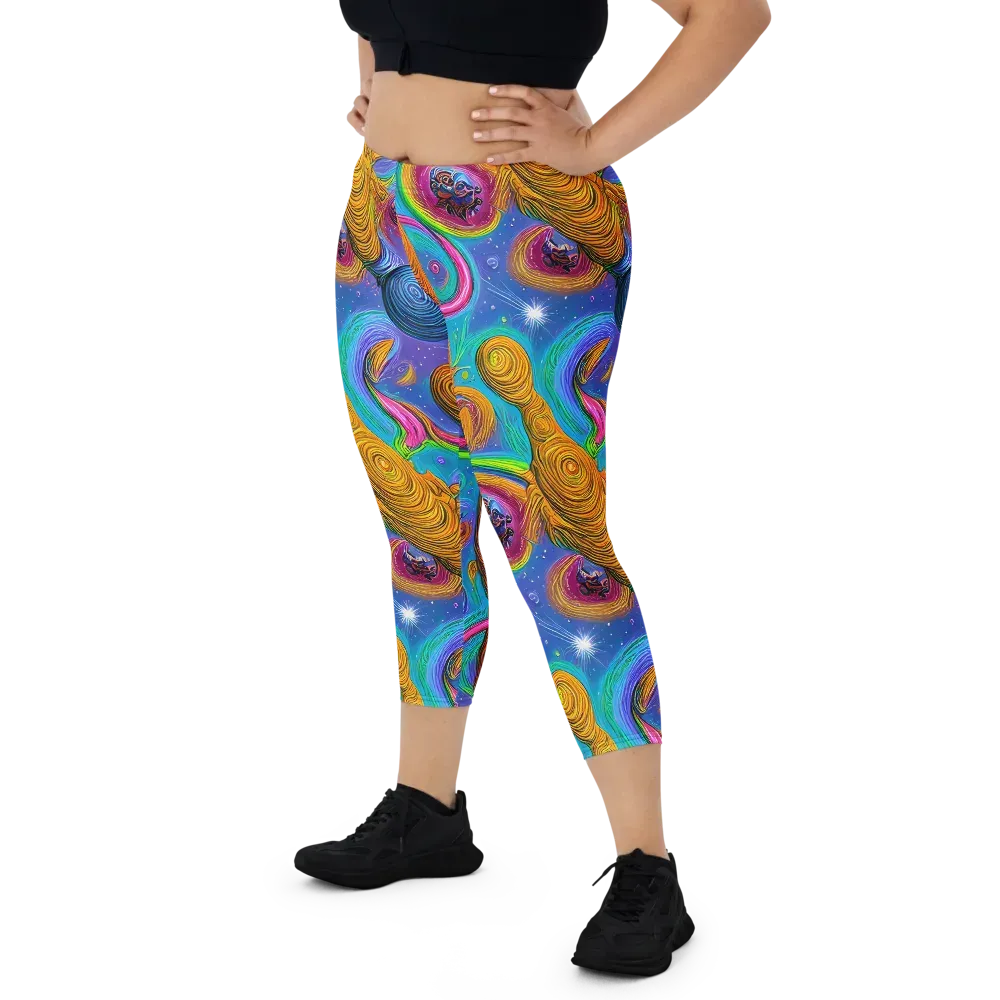 Turbulent Aura on Capri Leggings — Front