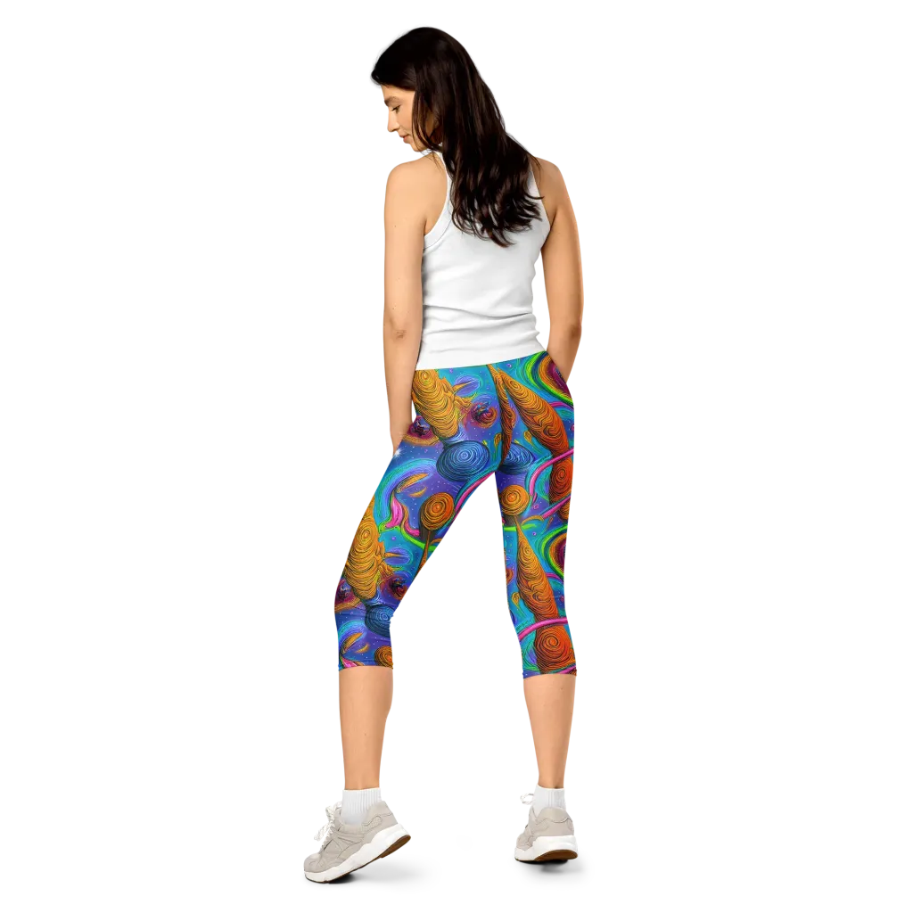 Turbulent Aura on Capri Leggings — Back