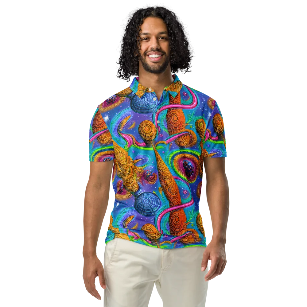 Turbulent Aura on Men's Slim Fit Polo Shirt — Front