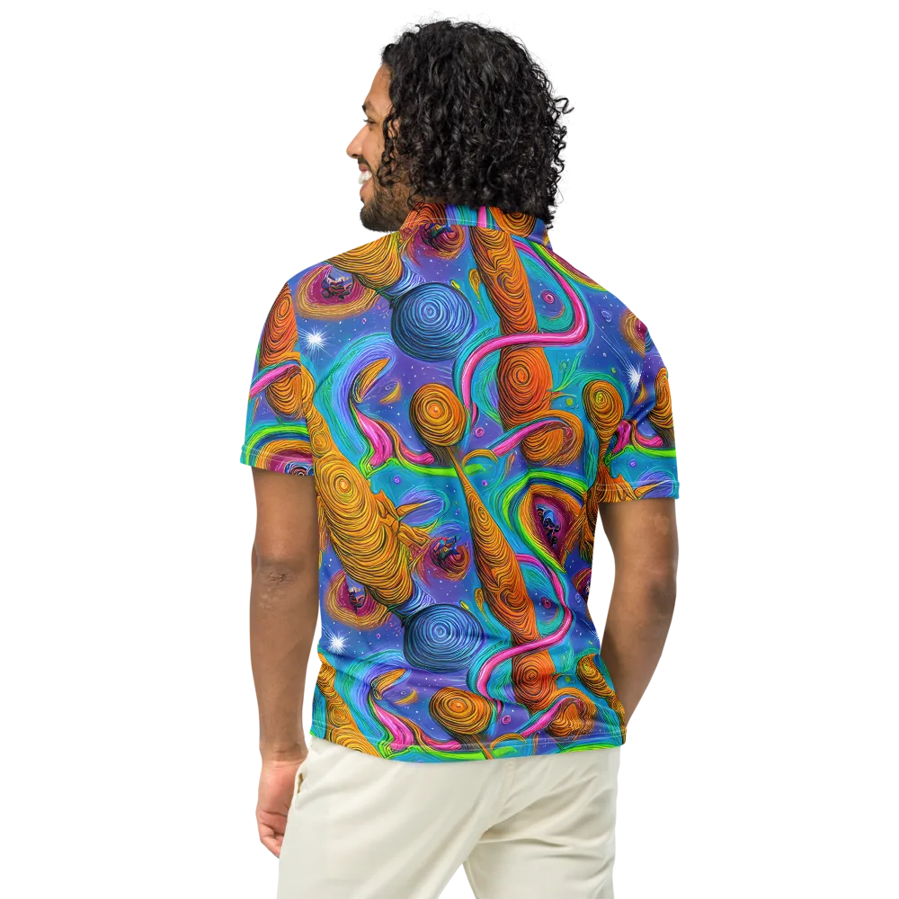 Turbulent Aura on Men's Slim Fit Polo Shirt — Back