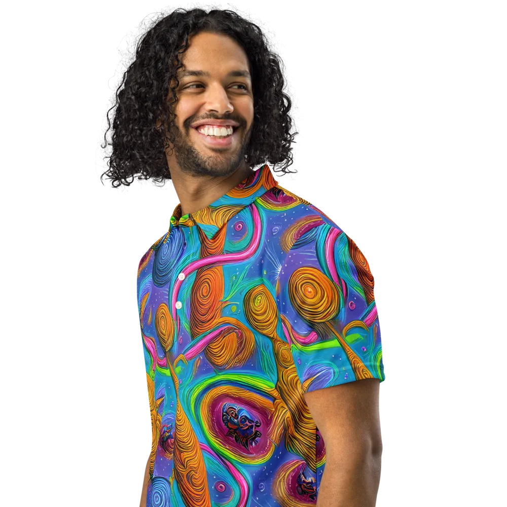 Turbulent Aura on Men's Slim Fit Polo Shirt — Left Front