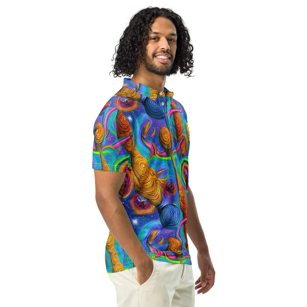 Turbulent Aura on Men's Slim Fit Polo Shirt — Right Front