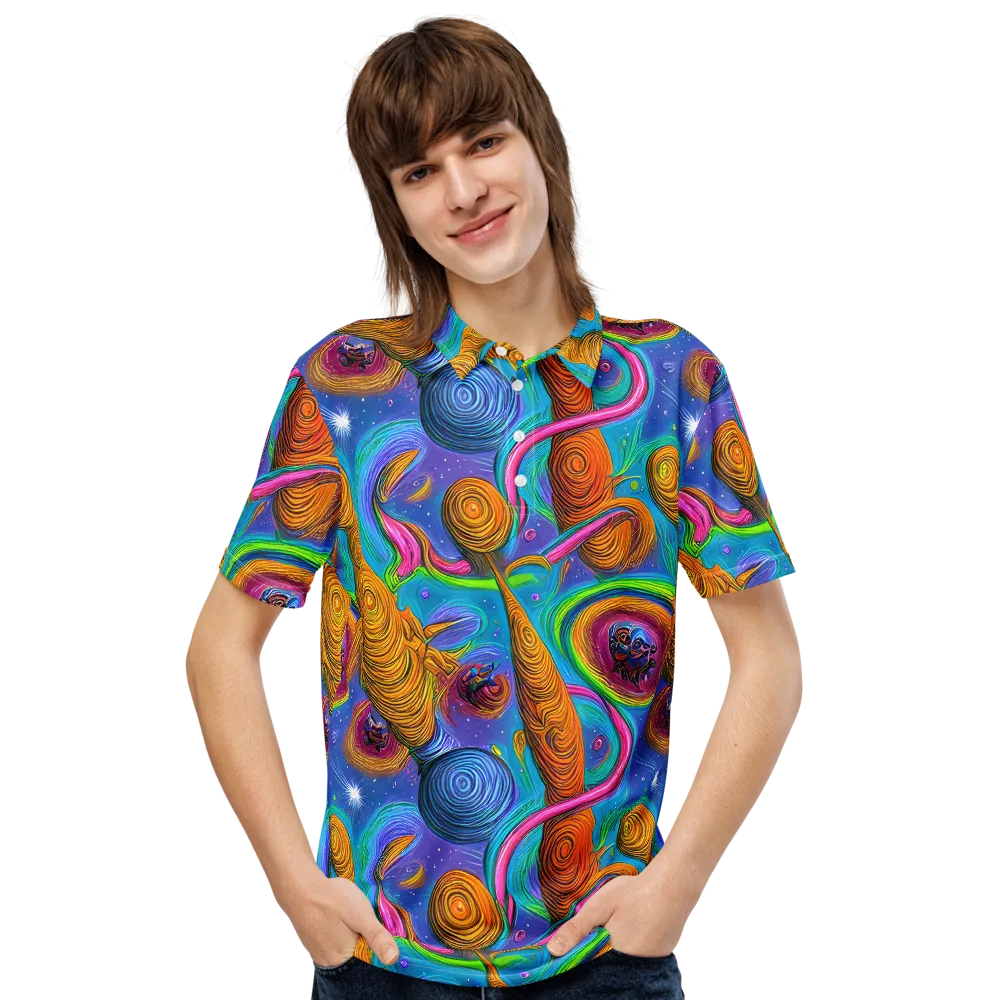 Turbulent Aura on Men's Slim Fit Polo Shirt — Front