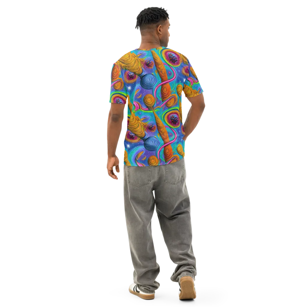 Turbulent Aura on Men's Cotton Crew Neck T-Shirt — Back