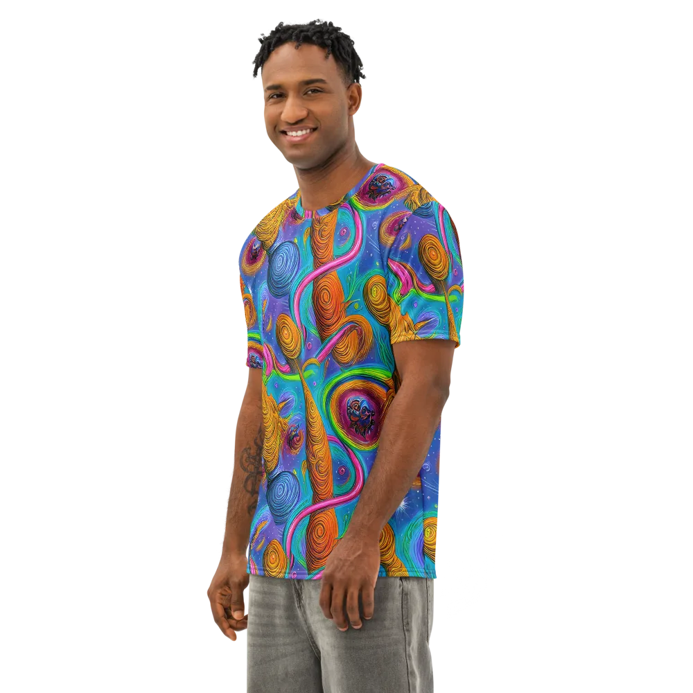 Turbulent Aura on Men's Cotton Crew Neck T-Shirt — Left Front