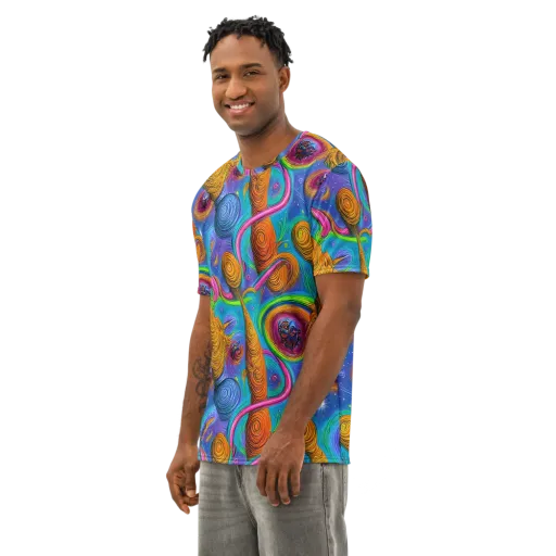 Turbulent Aura on a Men's Cotton Crew Neck T-Shirt