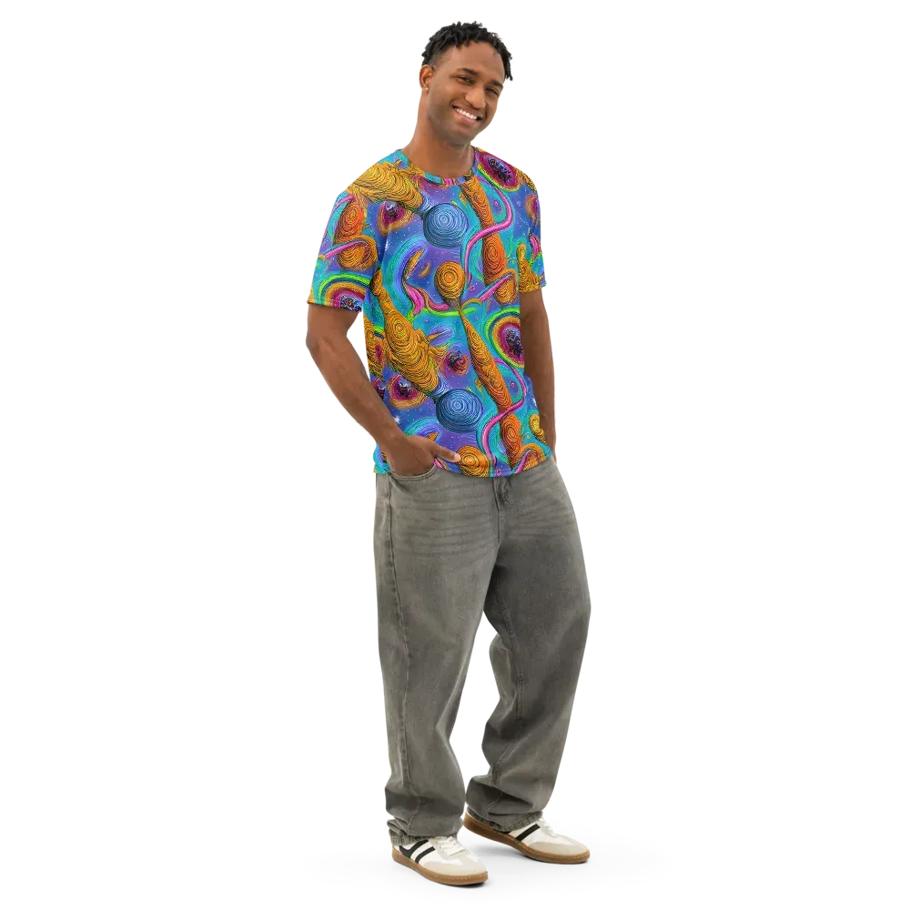 Turbulent Aura on Men's Cotton Crew Neck T-Shirt — Right Front