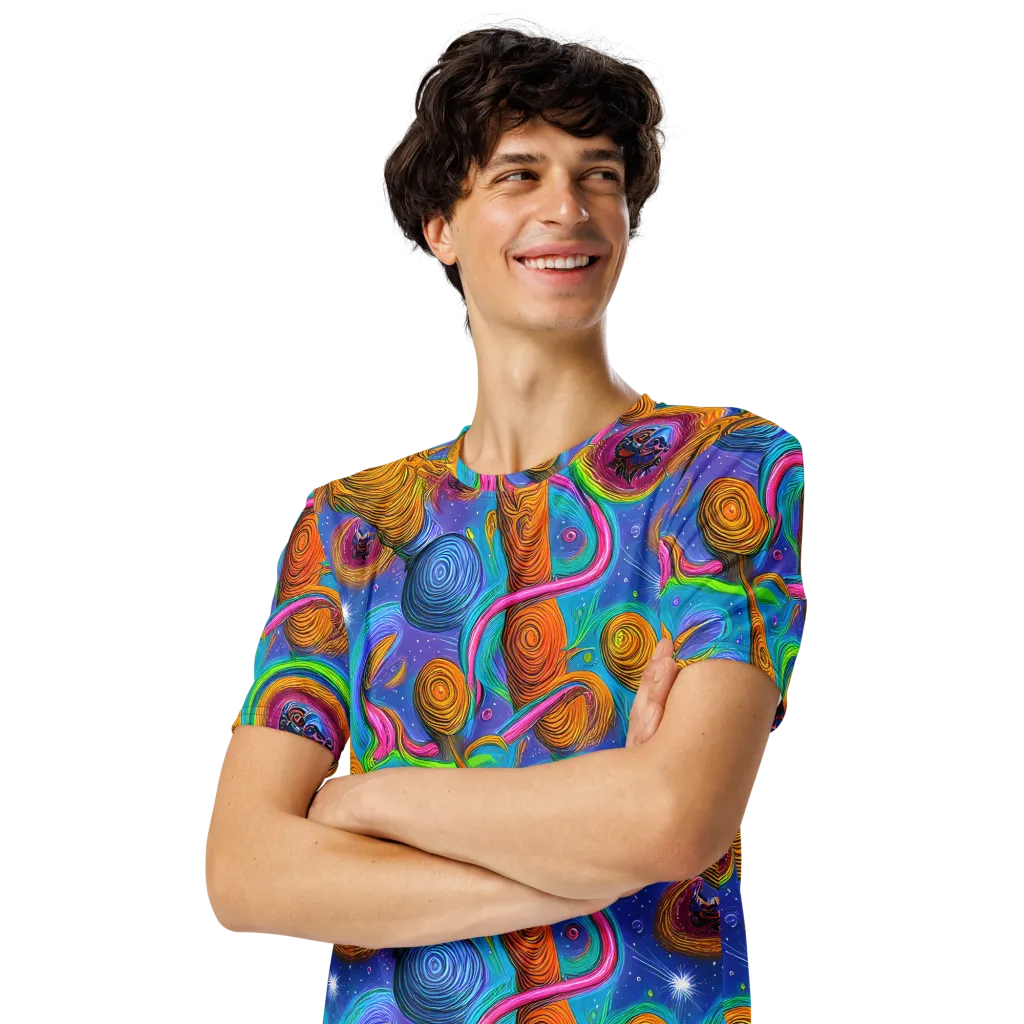 Turbulent Aura on Men's Crew Neck T-Shirt — Left Front