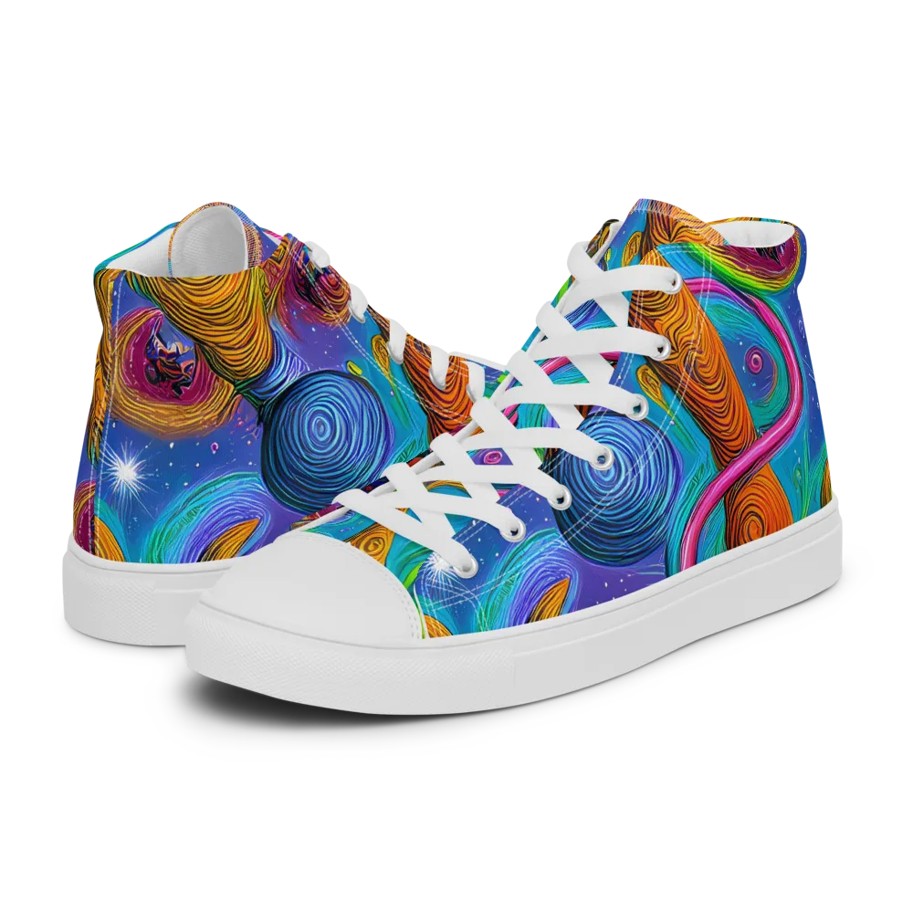 Turbulent Aura on Men's High Top Canvas Shoes — Left