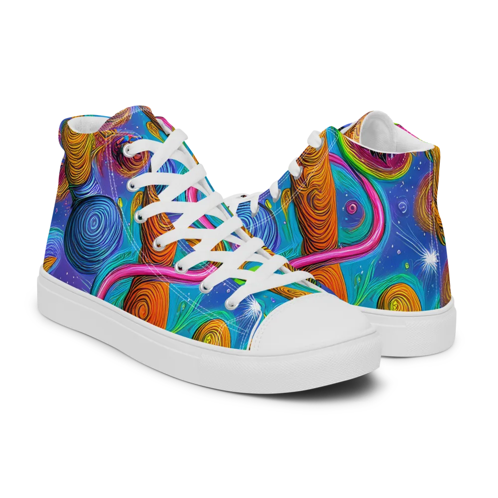 Turbulent Aura on Men's High Top Canvas Shoes — Right