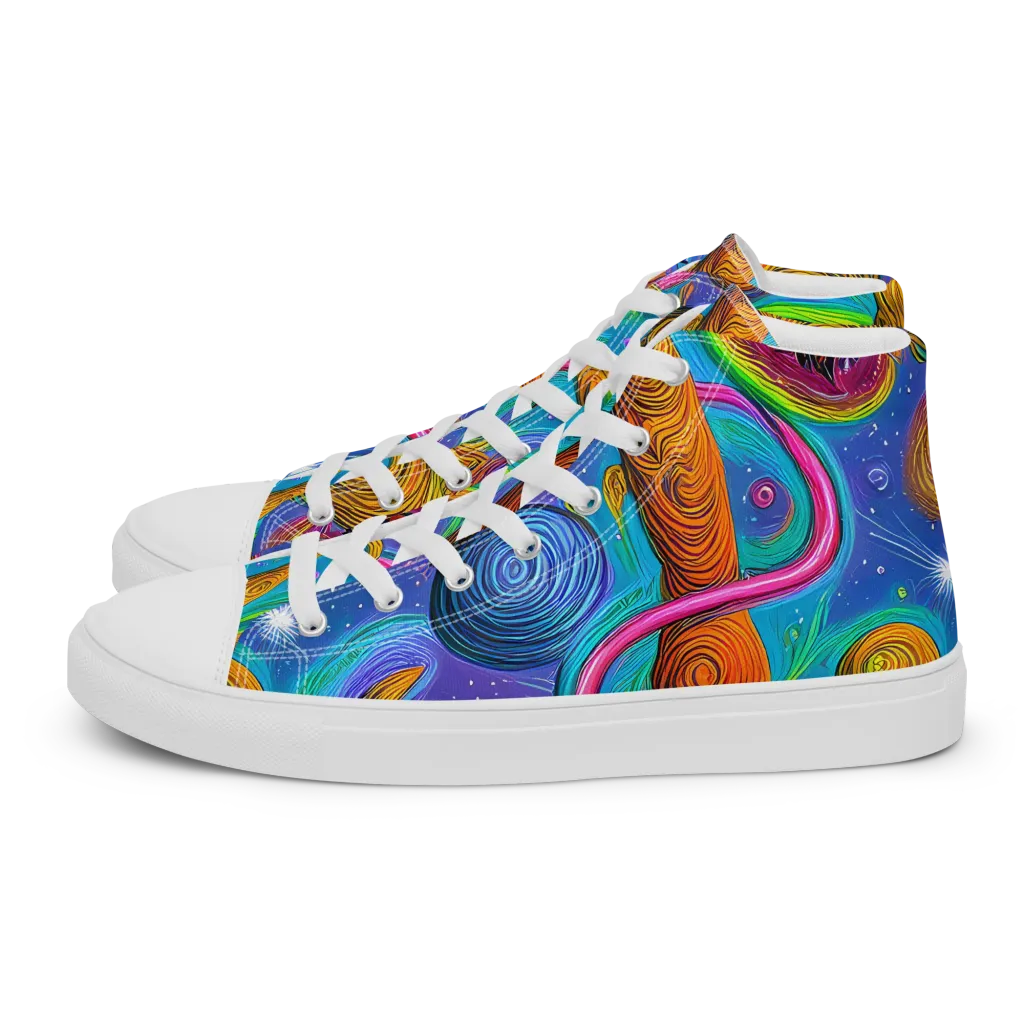 Turbulent Aura on Women's High Top Canvas Shoes — Left