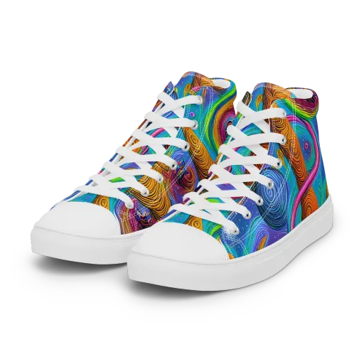 Turbulent Aura on a Women's High Top Canvas Shoes