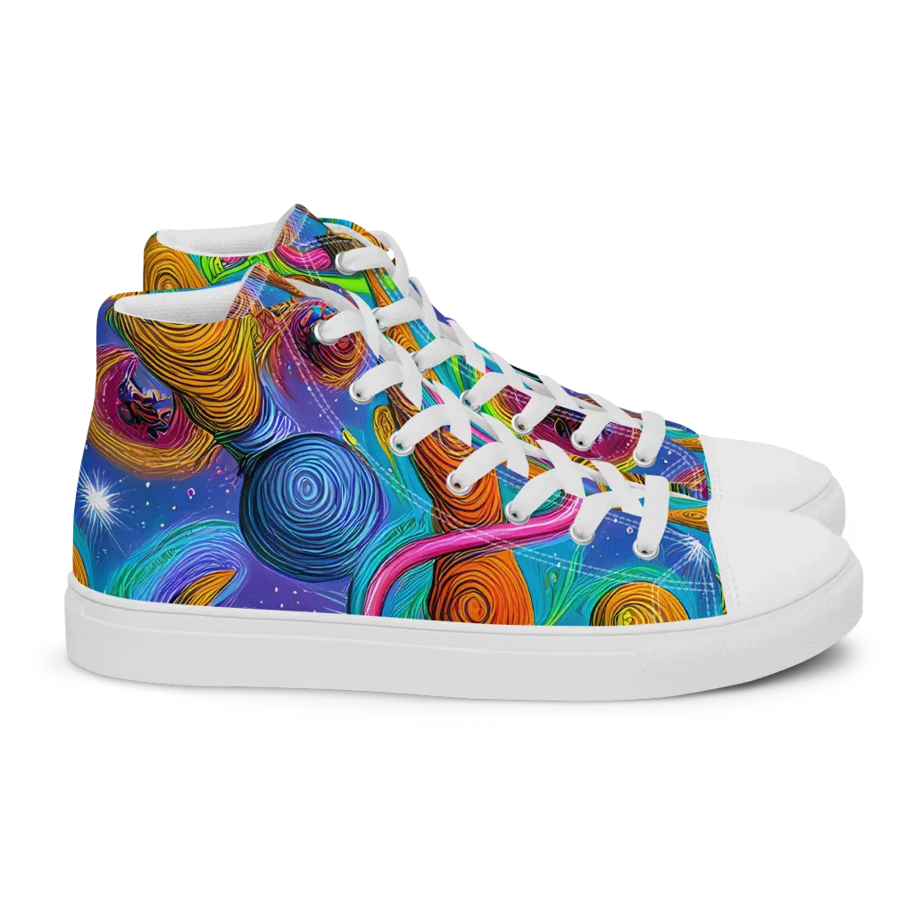 Turbulent Aura on Women's High Top Canvas Shoes — Right