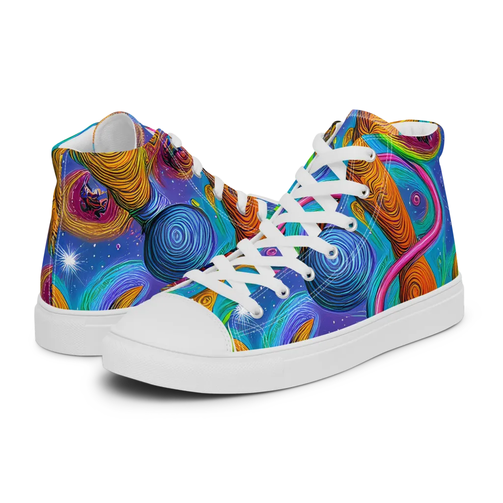 Turbulent Aura on Women's High Top Canvas Shoes — Left