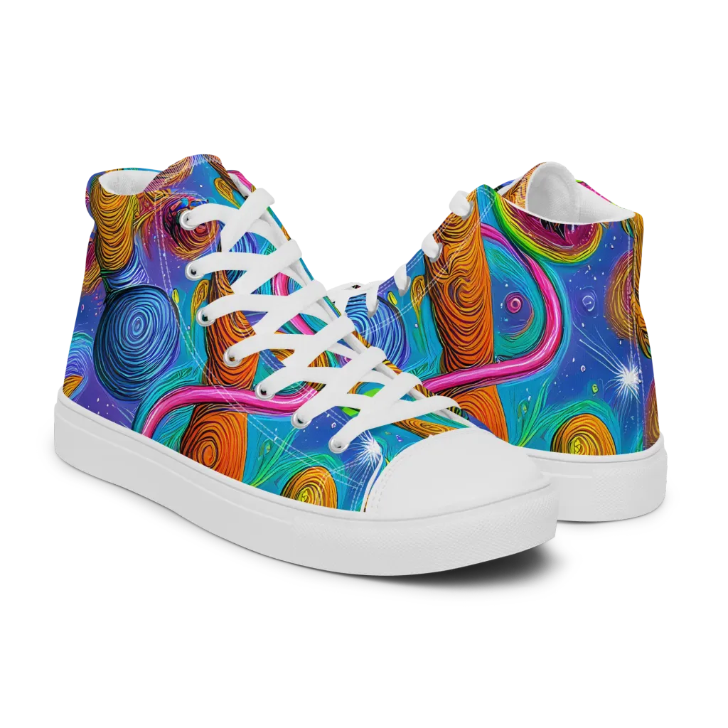 Turbulent Aura on Women's High Top Canvas Shoes — Right