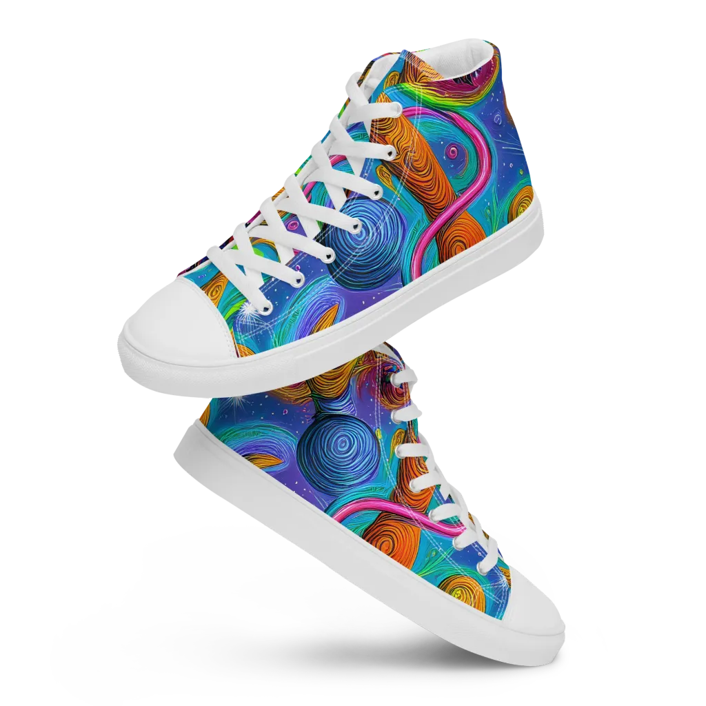Turbulent Aura on Women's High Top Canvas Shoes — Front