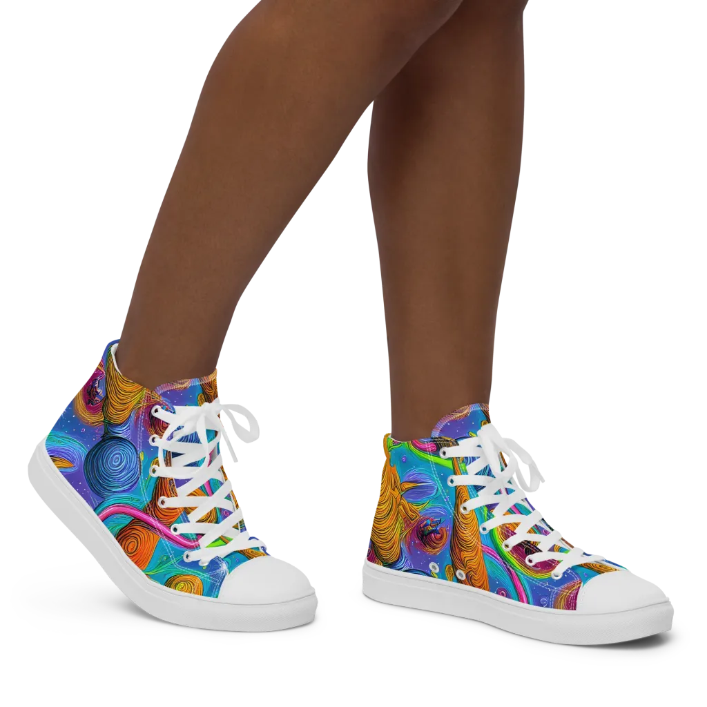 Turbulent Aura on Women's High Top Canvas Shoes — Right
