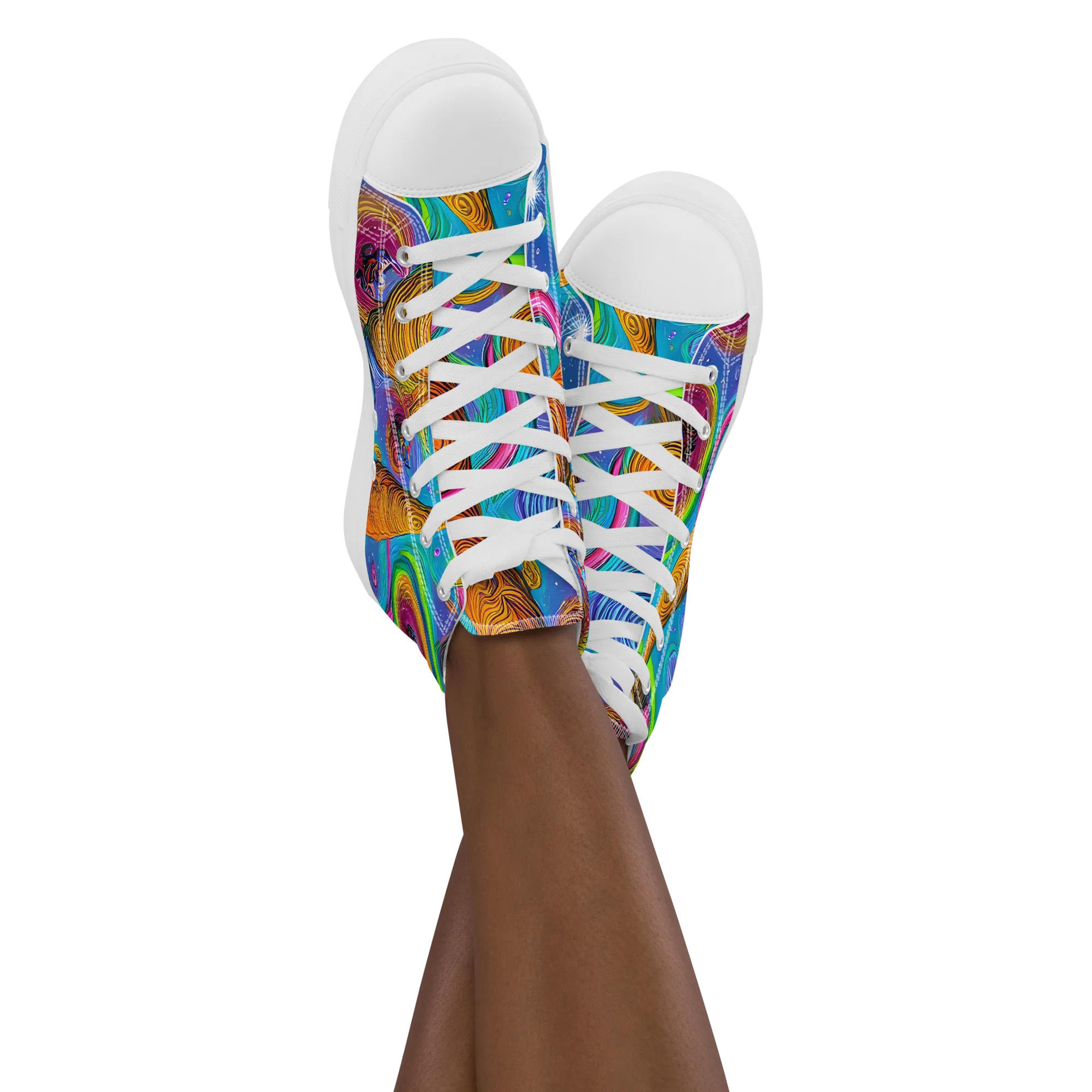 Turbulent Aura on Women's High Top Canvas Shoes — Front