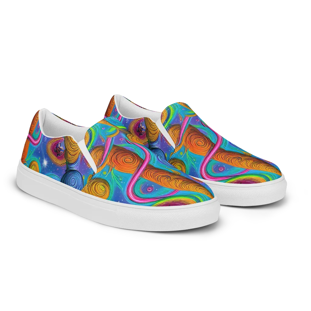 Turbulent Aura on Men's Slip-On Canvas Shoes — Right Front