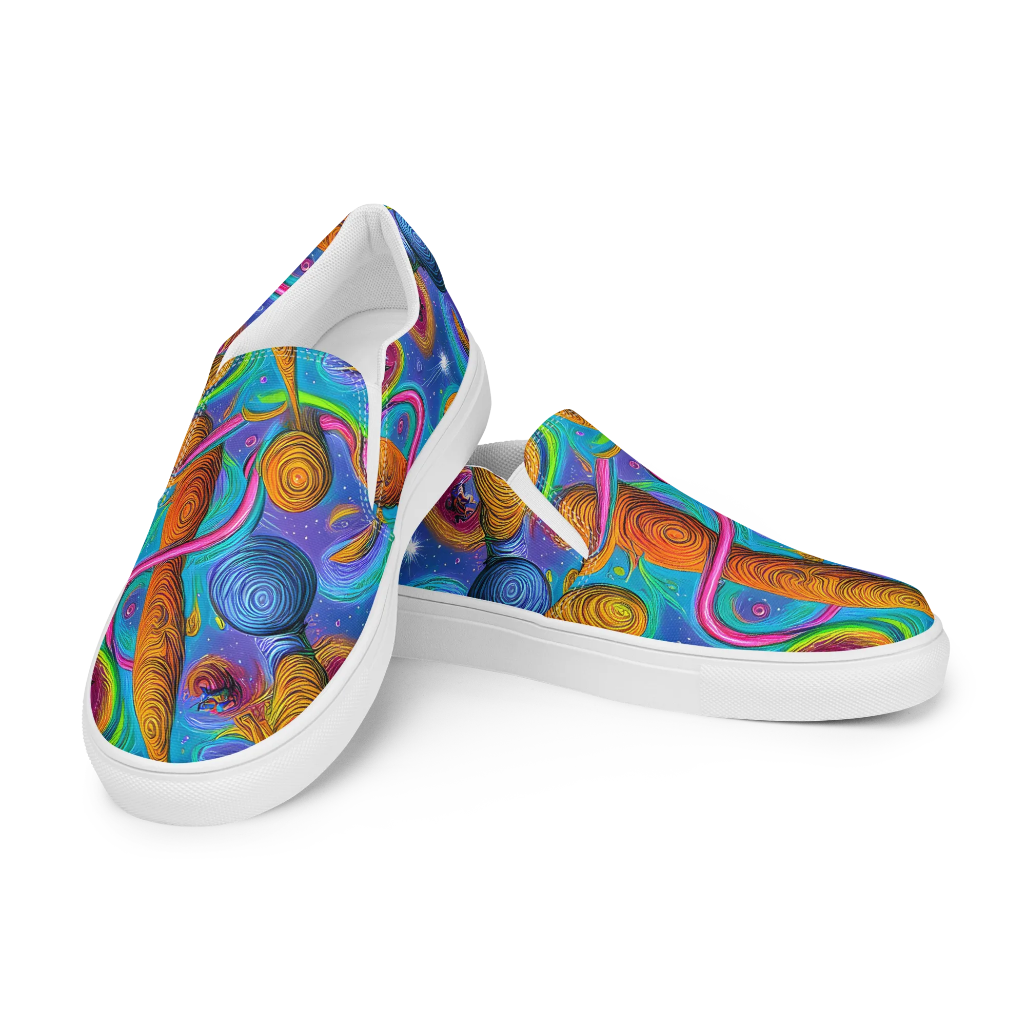 Turbulent Aura on Men's Slip-On Canvas Shoes — Left Front