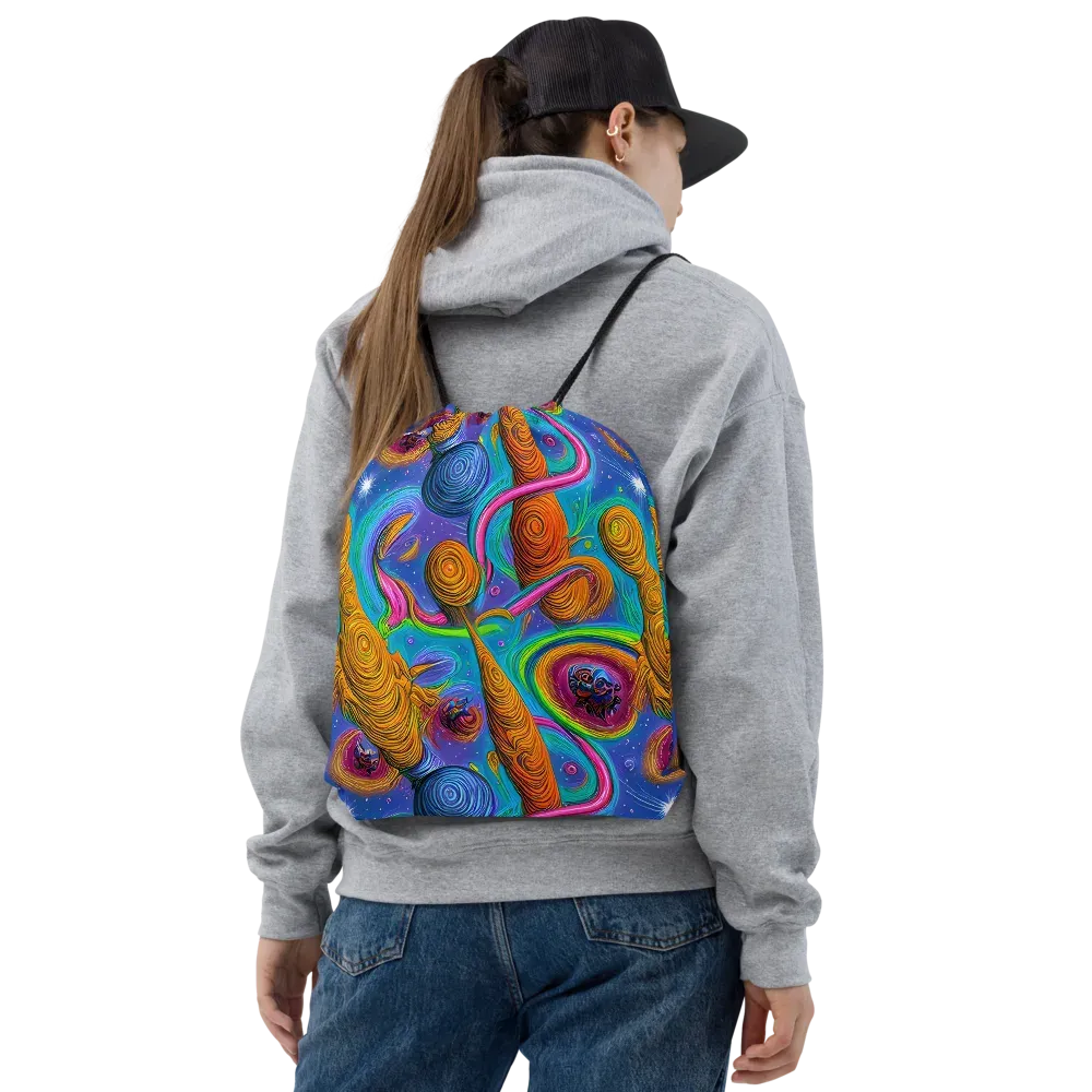 Turbulent Aura on Drawstring Bag — Front