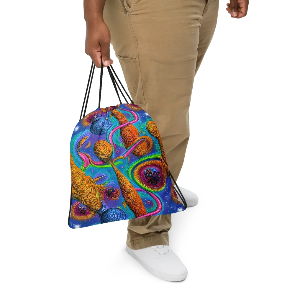 Turbulent Aura on Drawstring Bag — Front