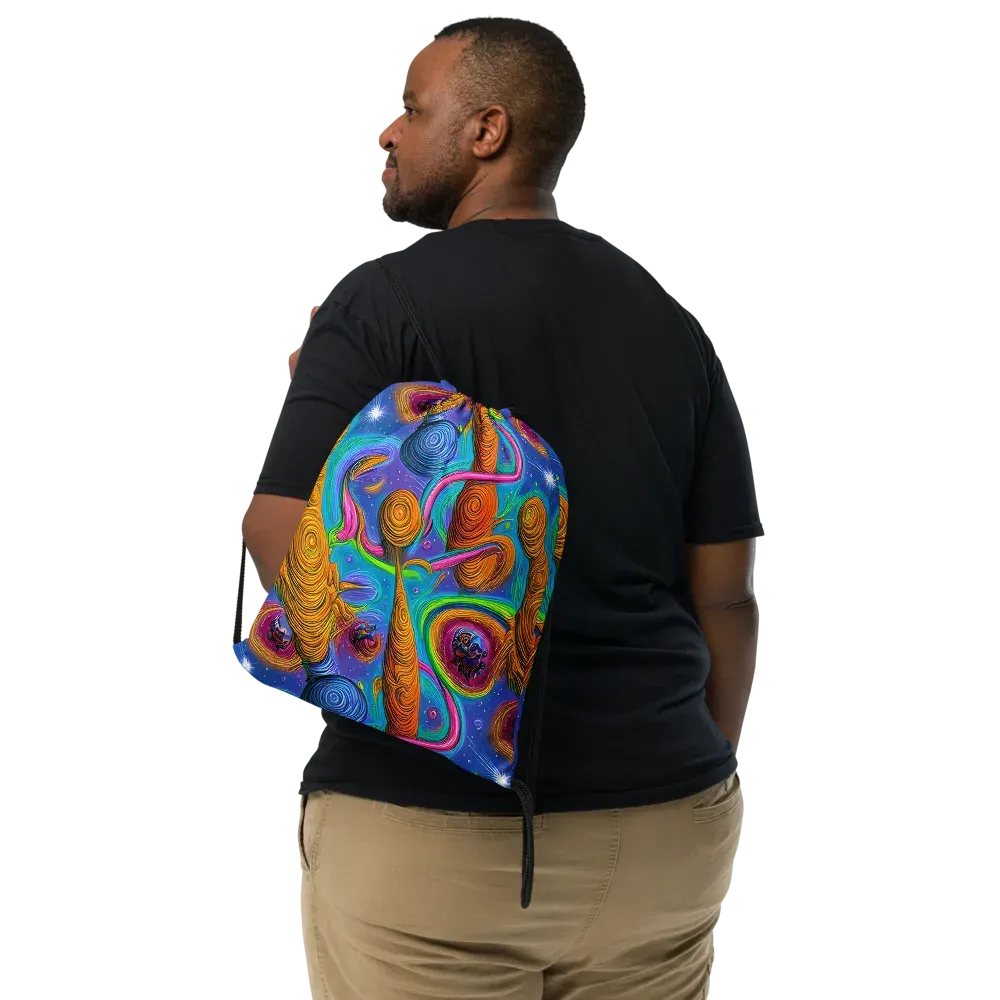 Turbulent Aura on Drawstring Bag — Front