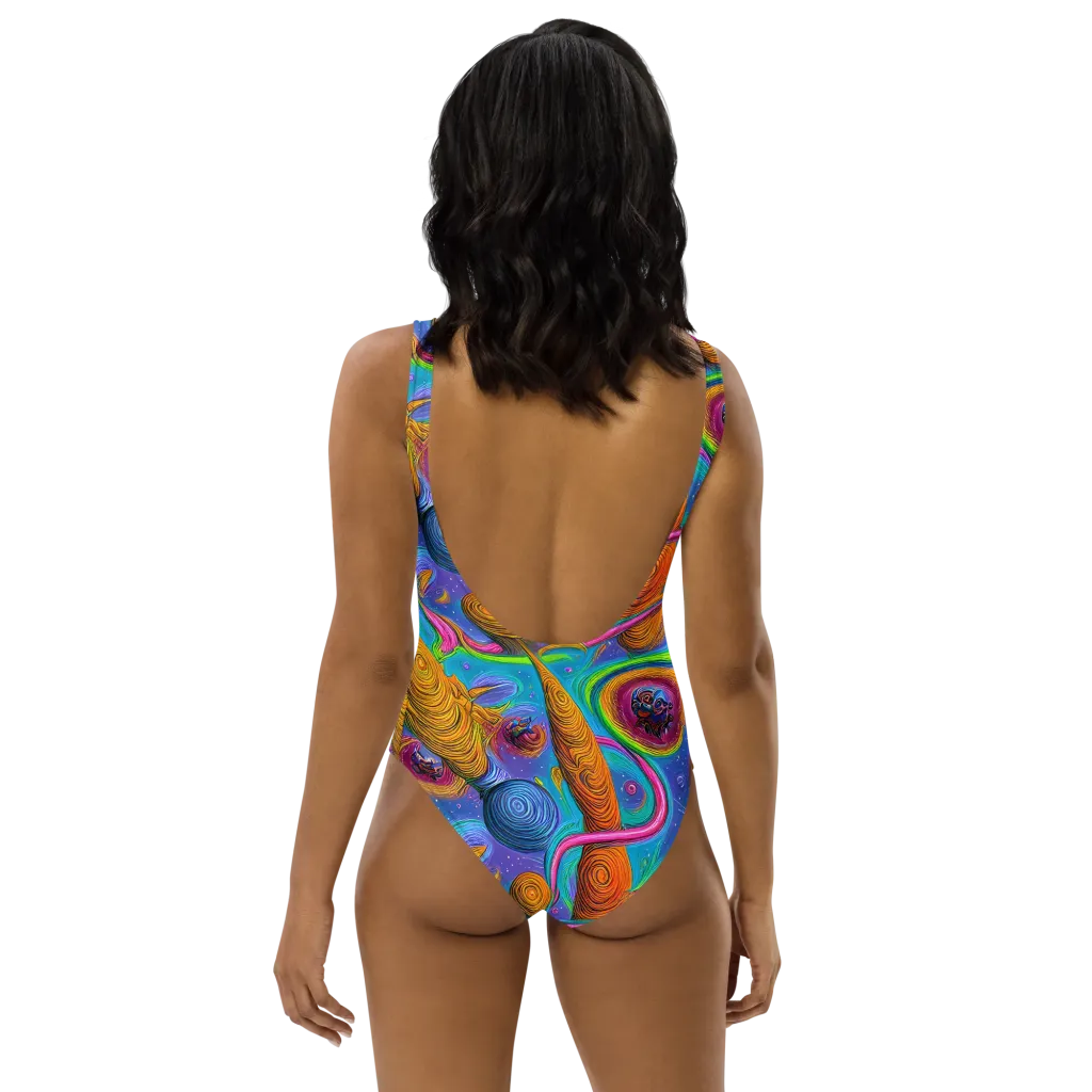 Turbulent Aura on One-Piece Swimsuit — Back