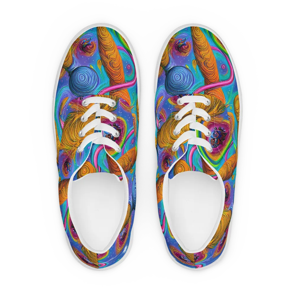 Turbulent Aura on Men's Lace-Up Canvas Shoes — Front