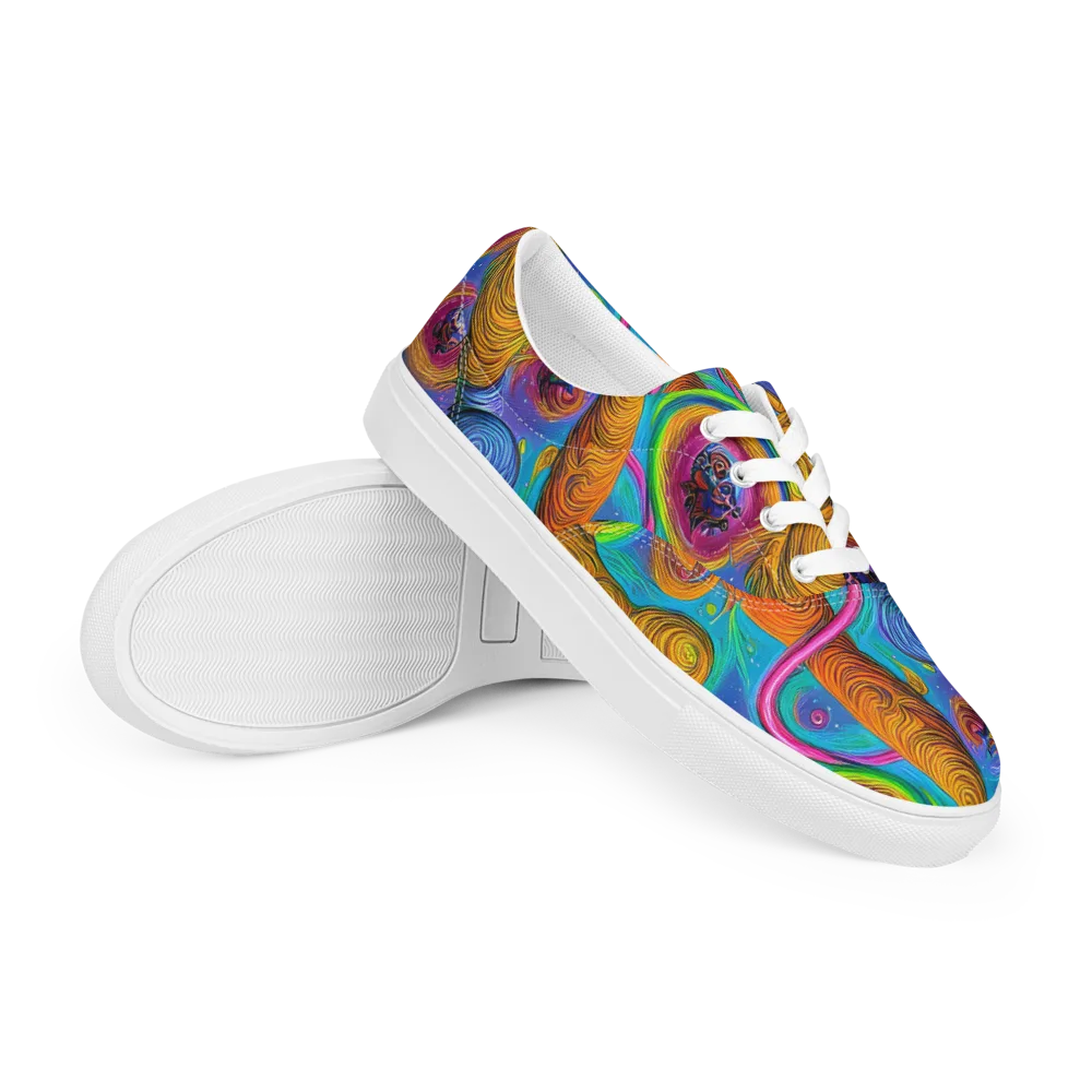 Turbulent Aura on Men's Lace-Up Canvas Shoes — Right Front