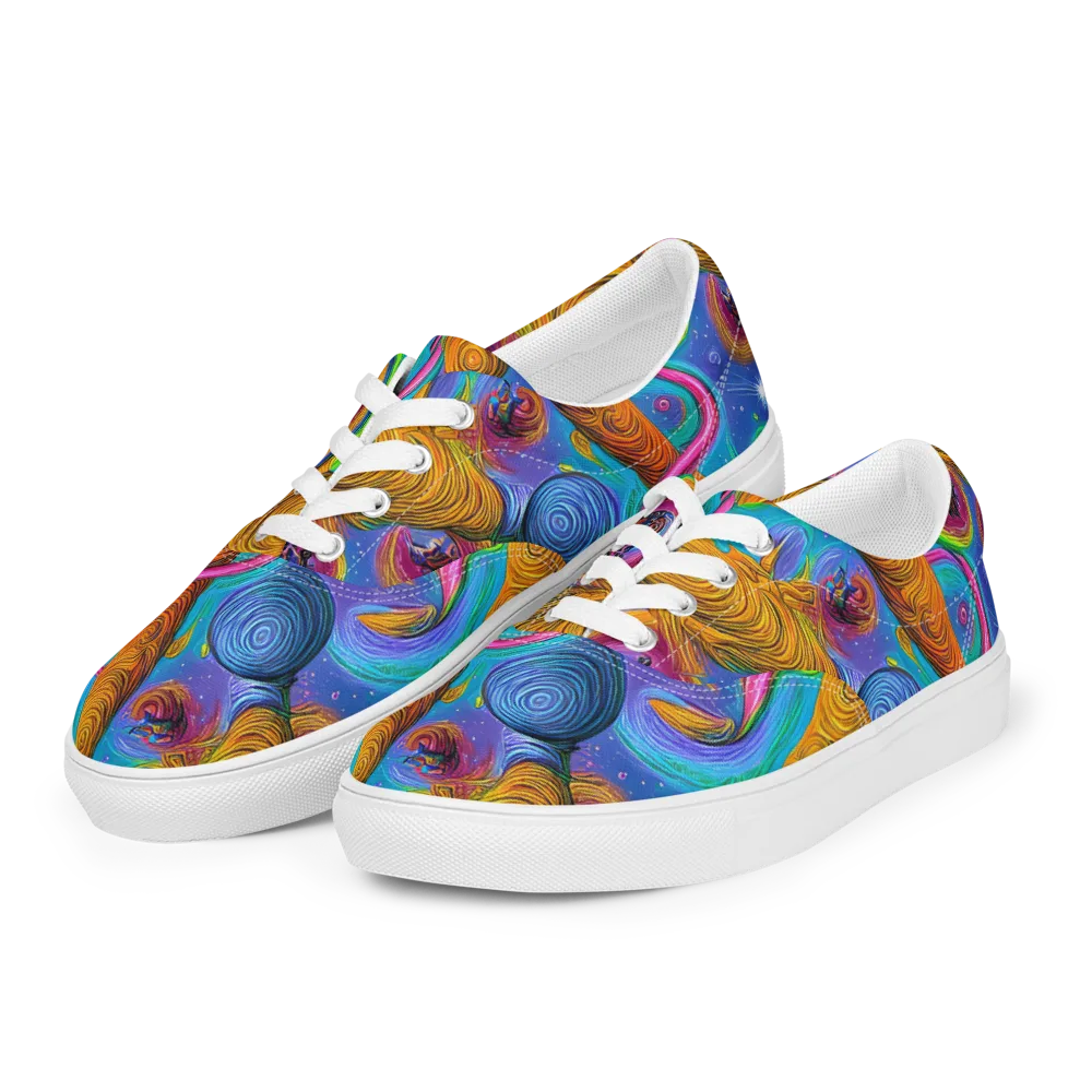 Turbulent Aura on Men's Lace-Up Canvas Shoes — Left Front