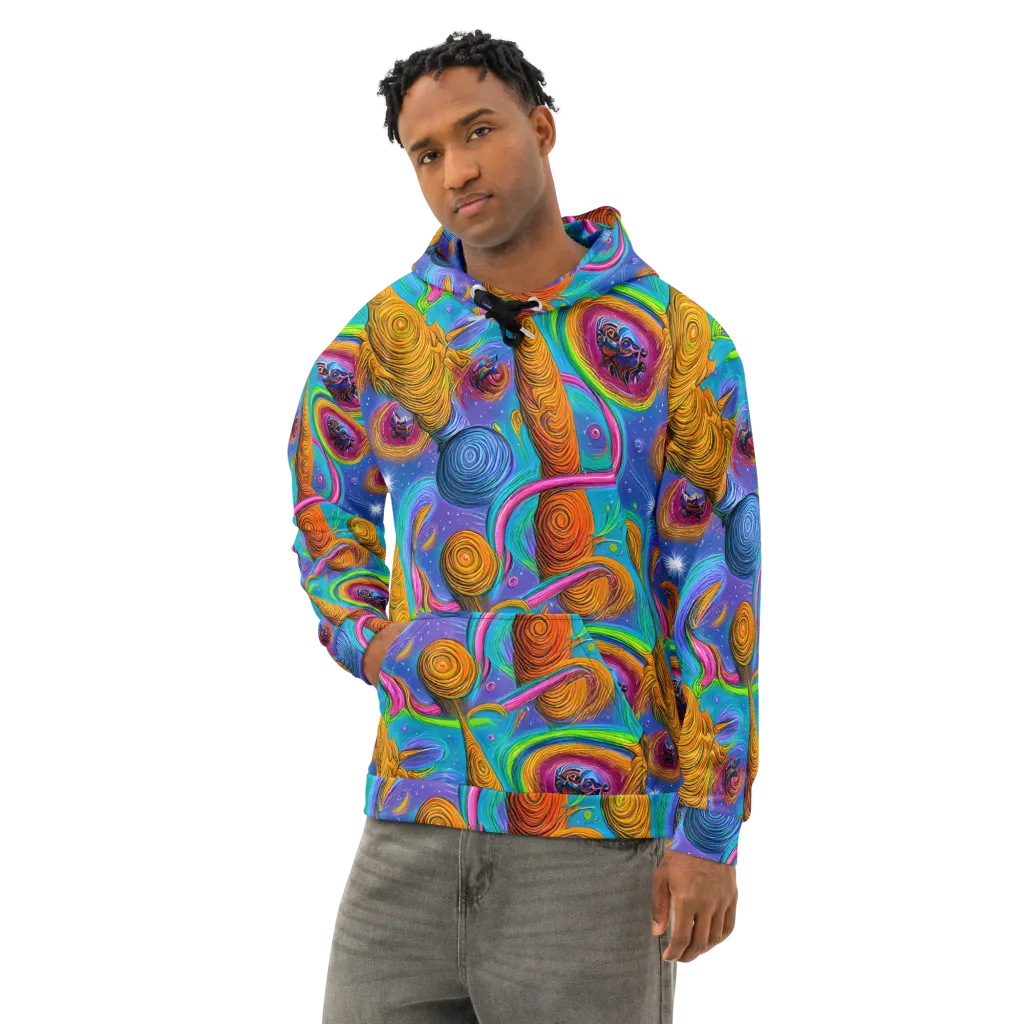 Turbulent Aura on Cotton Hoodie — Left Front