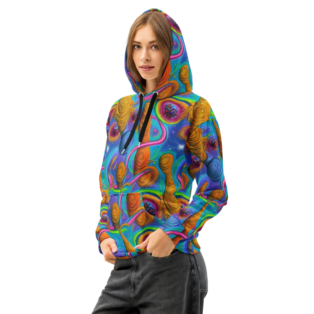 Turbulent Aura on Cotton Hoodie — Left Front