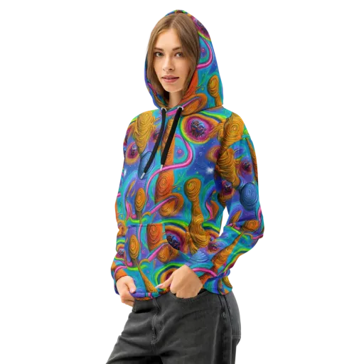 Turbulent Aura on a Cotton Hoodie