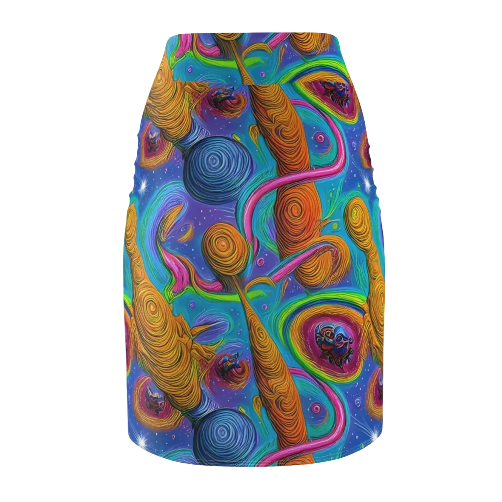 Turbulent Aura on Pencil Skirt — Back