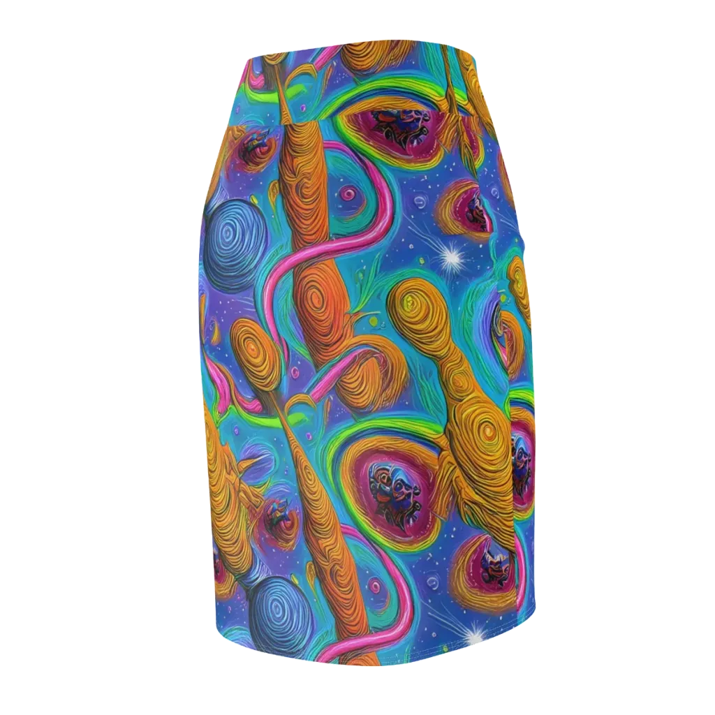 Turbulent Aura on Pencil Skirt — Back Side