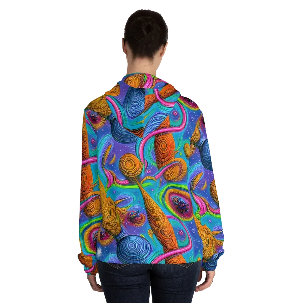 Turbulent Aura on Women's Full-Zip Hoodie — Back On Person