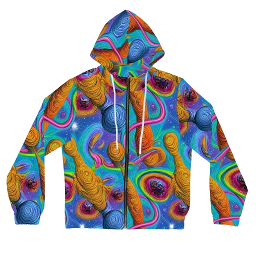 Turbulent Aura on a Women's Full-Zip Hoodie