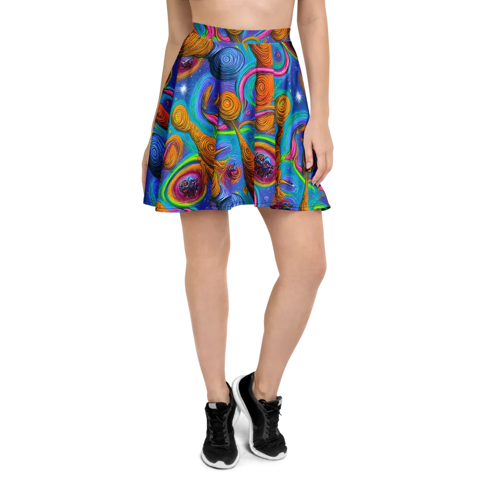Turbulent Aura on Skater Skirt — Front