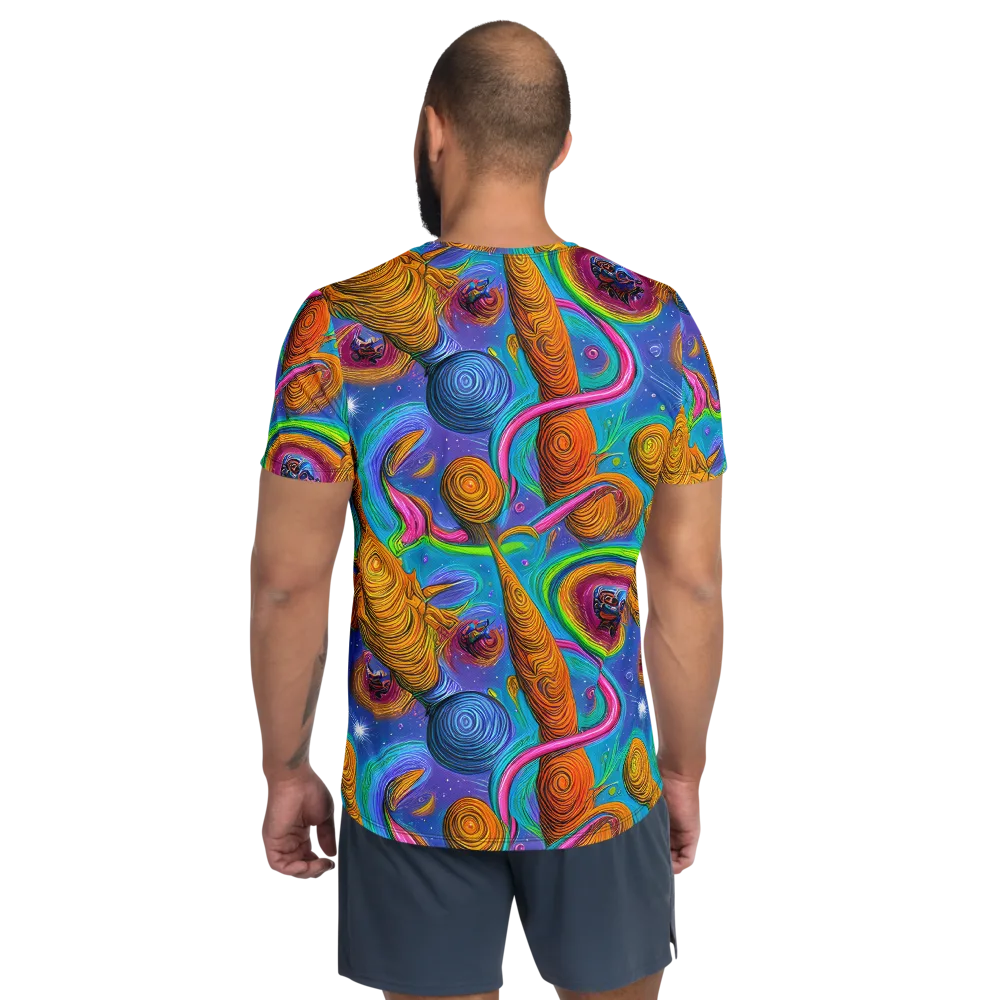 Turbulent Aura on Men's Athletic T-Shirt — Back