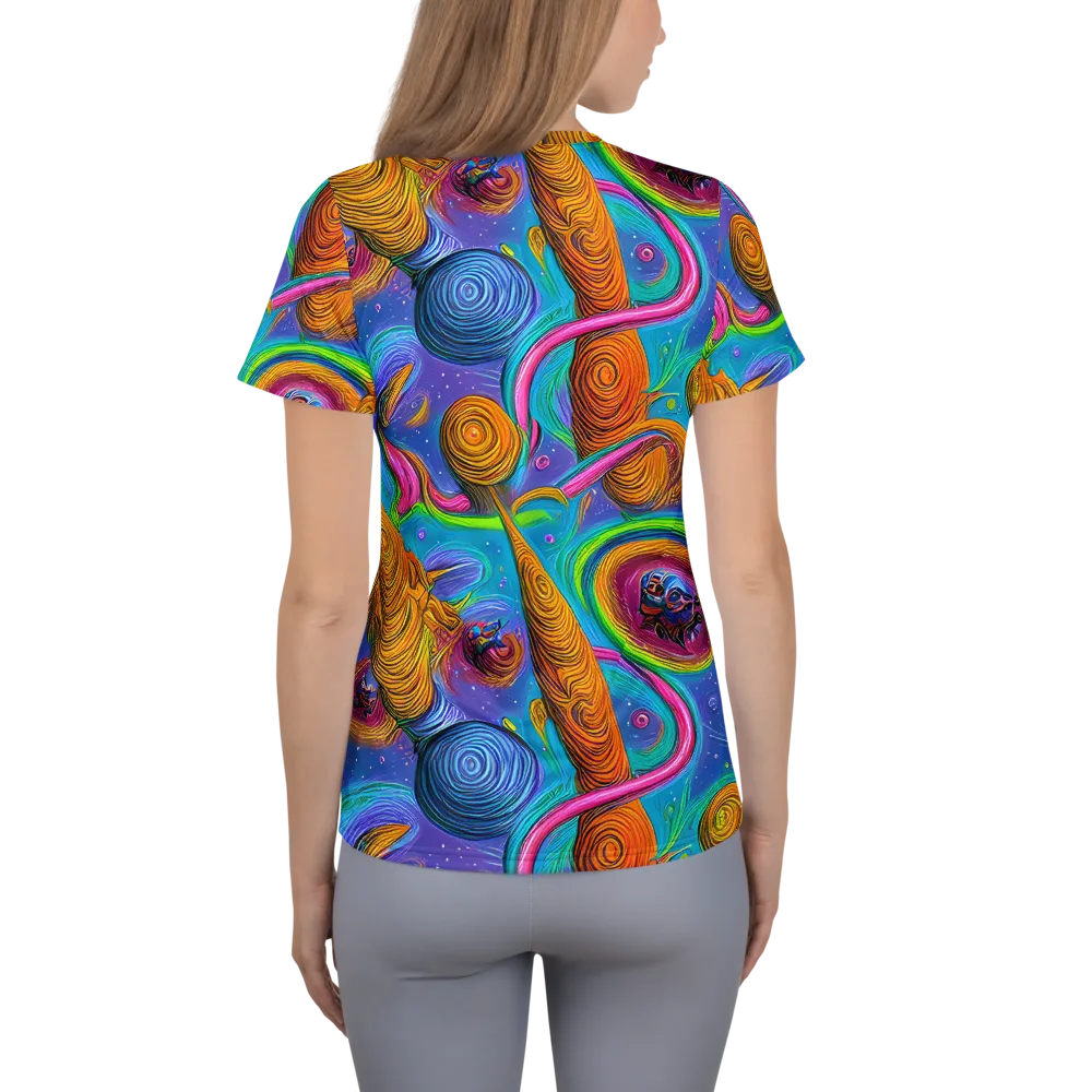 Turbulent Aura on Women's Athletic T-Shirt — Back
