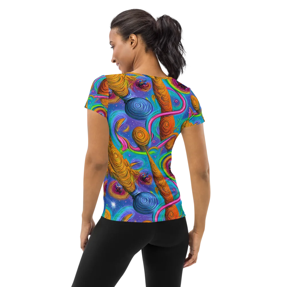 Turbulent Aura on Women's Athletic T-Shirt — Back