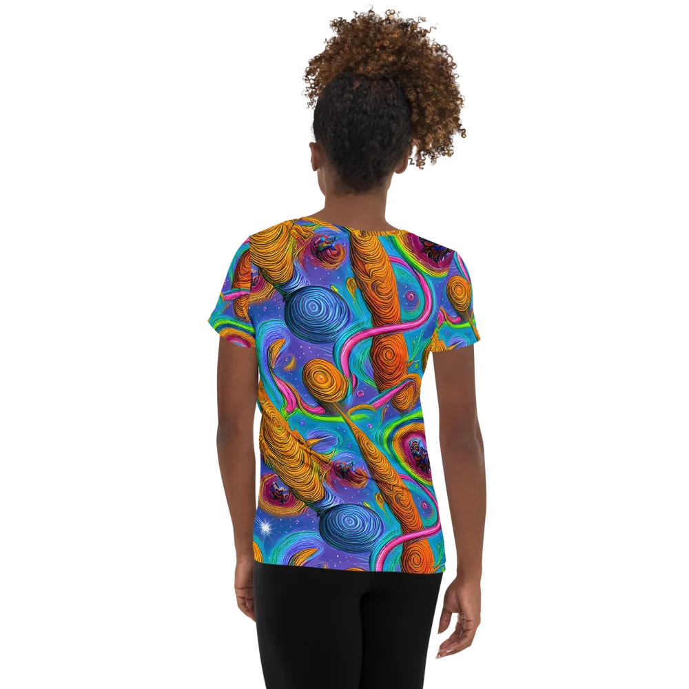 Turbulent Aura on Women's Athletic T-Shirt — Back