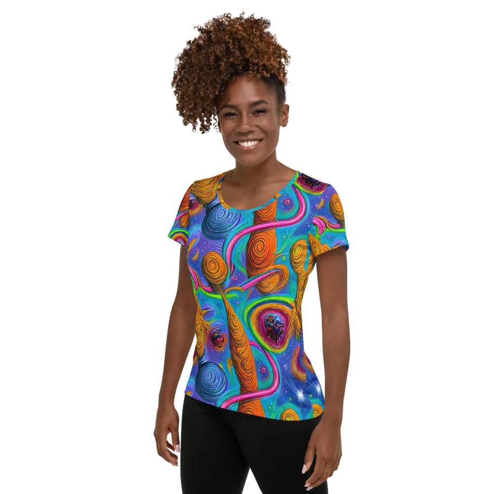 Turbulent Aura on Women's Athletic T-Shirt — Left
