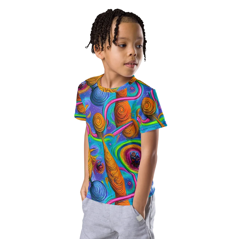 Turbulent Aura on Kids Crew Neck T-Shirt — Left Front
